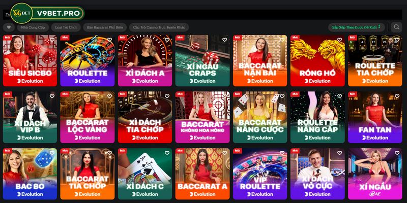 Có nhiều game casino đặc sắc chờ đón bet thủ tại trang chủ
